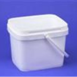 3 gal HDPE Ez Stor Pail, Rectangular, ,Nestable with Plastic Handle