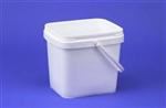 3.5 gal HDPE Ez Stor Pail, Rectangular, ,Nestable w/plastic handle