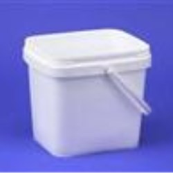3.5 gal HDPE Ez Stor Pail, Rectangular, ,Nestable w/plastic handle