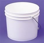 2.9 gal HDPE Open Head Pail, Round, ,Nestable With METAL HANDLE