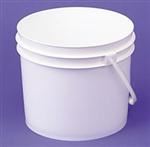 3 gal HDPE Pail, Round, 272,Nestable with Plastic Handle