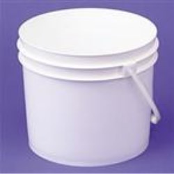 3 gal HDPE Pail, Round, 272,Nestable with Plastic Handle