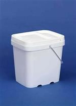 2 gal HDPE Ez Stor, Rectangular, 1651,Nestable With METAL HANDLE "European Limeshield"