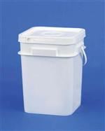 4 gal HDPE Pail, 80 mil Square, ,Nestable with Plastic Handle