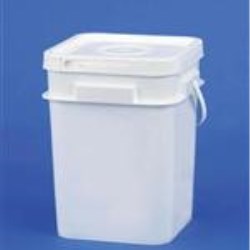 4 gal HDPE Pail, 80 mil Square, ,Nestable with Plastic Handle