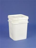 4 gal HDPE Pail, 80 mil Square, ,No Handle