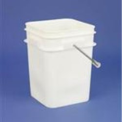 4 gal HDPE Pail, 80 mil Square, With METAL HANDLE 