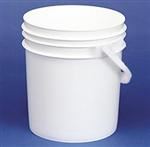 4 gal HDPE Pail, Round, ,Nestable with Plastic Handle