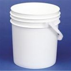 4 gal HDPE Pail, Round, ,Nestable with Plastic Handle