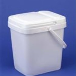 4 gal LDPE Ez Stor Pail, Rectangular, 2499,Nestable with Plastic Handle