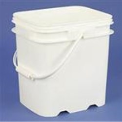 4 gal P/P Ez Stor Pail, Rectangular, ,Nestable with Plastic Handle 