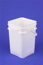 4.25 gal P/P Open Head Pail, 65 mil Square, ,Nestable with Plastic Handle