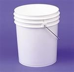 5 gal HDPE Pail, Round, ,Nestable With METAL HANDLE
