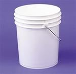5 gal HDPE Pail, 90 mil Round, ,Nestable With METAL HANDLE