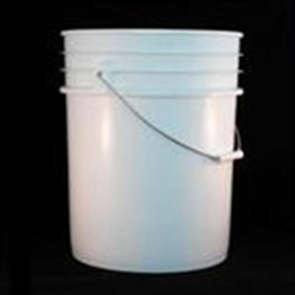 5 gal HDPE Pail, 90 mil Round, ,Baby Warning Label Metal Handle and Plastic Grip