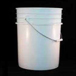 5 gal HDPE Pail, 90 mil Round, ,Baby Warning Label Metal Handle and Plastic Grip