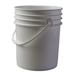 5 gal HDPE Pail, Round, ,Child Warning Label With Handle 