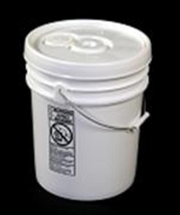 5 gal HDPE Pail, 90 mil Round, ,Baby Warning Label Metal Handle and Plastic Grip