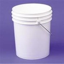 5 gal P/P Open Head Pail, 75 mil Round, 289,Nestable With METAL HANDLE