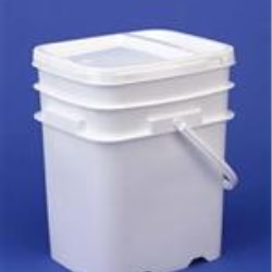 5.3 gal HDPE Ez Stor Pail, Rectangular, ,Nestable with Plastic Handle