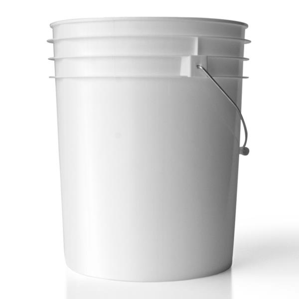 5 gal HDPE Pail, 90 mil Round, ,Nestable With METAL HANDLE