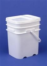 5.3 gal HDPE Ez Stor, Rectangular, ,Nestable w/plastic handle