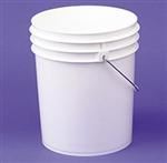 5 gal HDPE Pail, Round, ,Nestable With METAL HANDLE