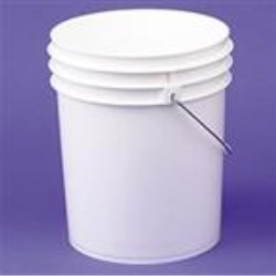 5 gal HDPE Pail, Round, ,Nestable With METAL HANDLE