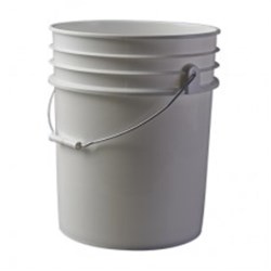 5 gal HDPE Regrind Pail, 90 mil Round, ,Baby Warning Label Metal Handle and Plastic Grip 120/Plt Double