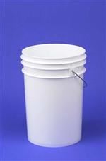 6 gal HDPE Pail, Round, ,Nestable With METAL HANDLE