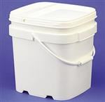 6.5 gal HDPE Ez Stor, Rectangular, 3429,Nestable with Plastic Handle