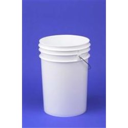 6 gal HDPE Open Head Pail, 75 mil Round, ,Nestable With METAL HANDLE 