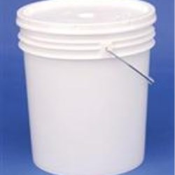 7.4 gal HDPE Pail, Round, ,Nestable With METAL HANDLE