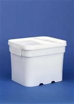 8 gal HDPE Pail, Rectangular, 4944,No Hole for Handle No Handle