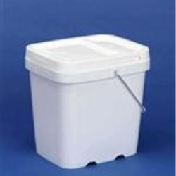 2 gal P/P Ez Stor Pail, Rectangular, 1651,Clarified P/P With METAL HANDLE