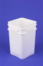 4.25 Gal HDPE Open Head Pail, Square, 2113,No Handle