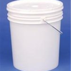 7.4 gal HDPE Open Head Pail, 95 mil Round, 338,Nestable With METAL HANDLE 