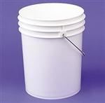 5.3 gal HDPE Open Head Pail, 90 mil Round, ,Nestable With METAL HANDLE