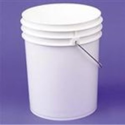 5.3 gal HDPE Open Head Pail, 90 mil Round, ,Nestable With METAL HANDLE