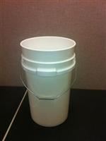 7 gal HDPE Open Head Pail, Round, 242,Child Warning Label Metal Handle and Plastic Grip