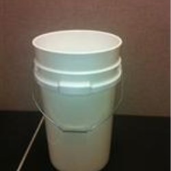 7 gal HDPE Open Head Pail, Round, 242,Child Warning Label Metal Handle and Plastic Grip