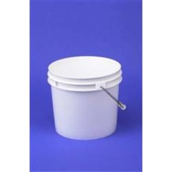3.5 gal HDPE Pail, 90 mil Round, ,Nestable With METAL HANDLE 