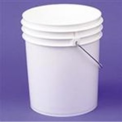 5 gal HDPE Pail, 90 mil Round, ,New Bldr With METAL HANDLE 