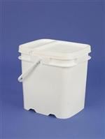 4 gal HDPE Ez Stor Pail, 80 mil Oblong, with Plastic Handle 