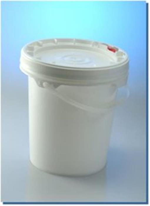 5.5 gal HDPE Open Head Pail, 0.9 mil Round, with Plastic Handle