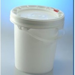 5.5 gal HDPE Open Head Pail, 0.9 mil Round, with Plastic Handle 