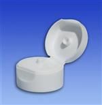 22-400, P/P Total Petro Chemicals 3727W Flip Top Closure, 6mm orifice Flat Lid, Smooth Skirt, Gloss T