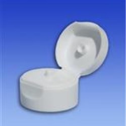 22-400, P/P Total Petro Chemicals 3727W Flip Top Closure, 6mm orifice Flat Lid, Smooth Skirt, Gloss T