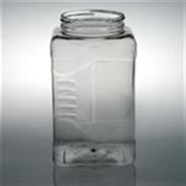 128 oz PET Jar, Square, 110-400, Grip Label Indent