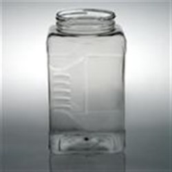 128 oz PET Jar, Square, 110-400, Grip Label Indent